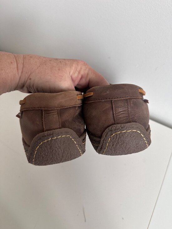 LL Bean Slipper Mens 10 Leather Hand Sewn Flannel Lined Slip On Shoe Rubber Sole main image 7